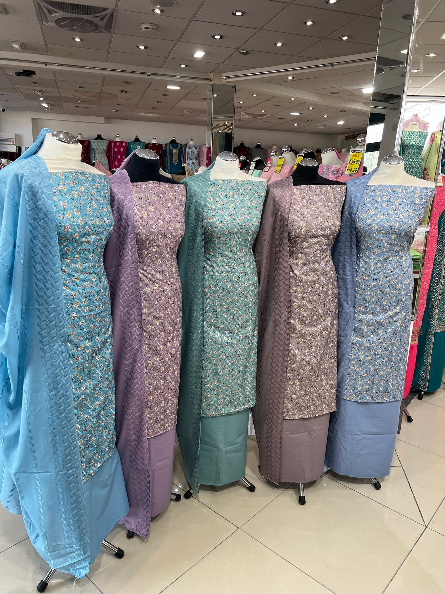 Digital Floral Print Chikankari Cotton Lawn