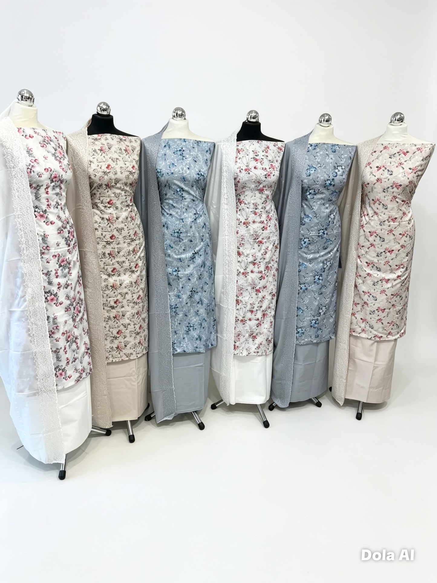 Floral Embroidered Digital Print Cotton