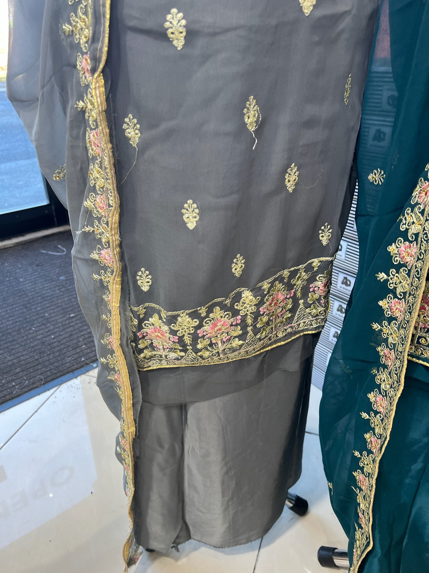 Georgette Neckline Embroidered