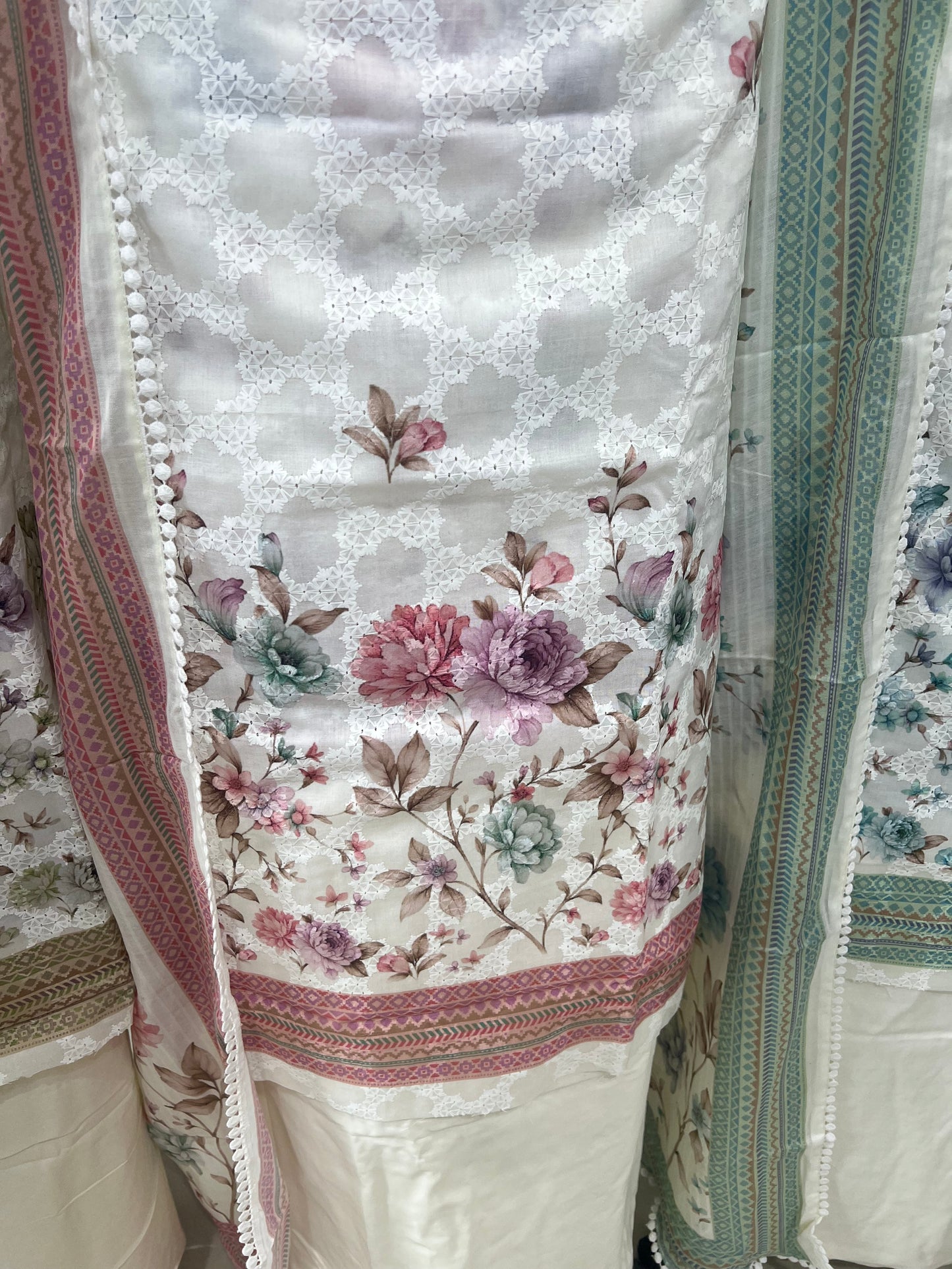 Digital Print & Embroidered Cotton