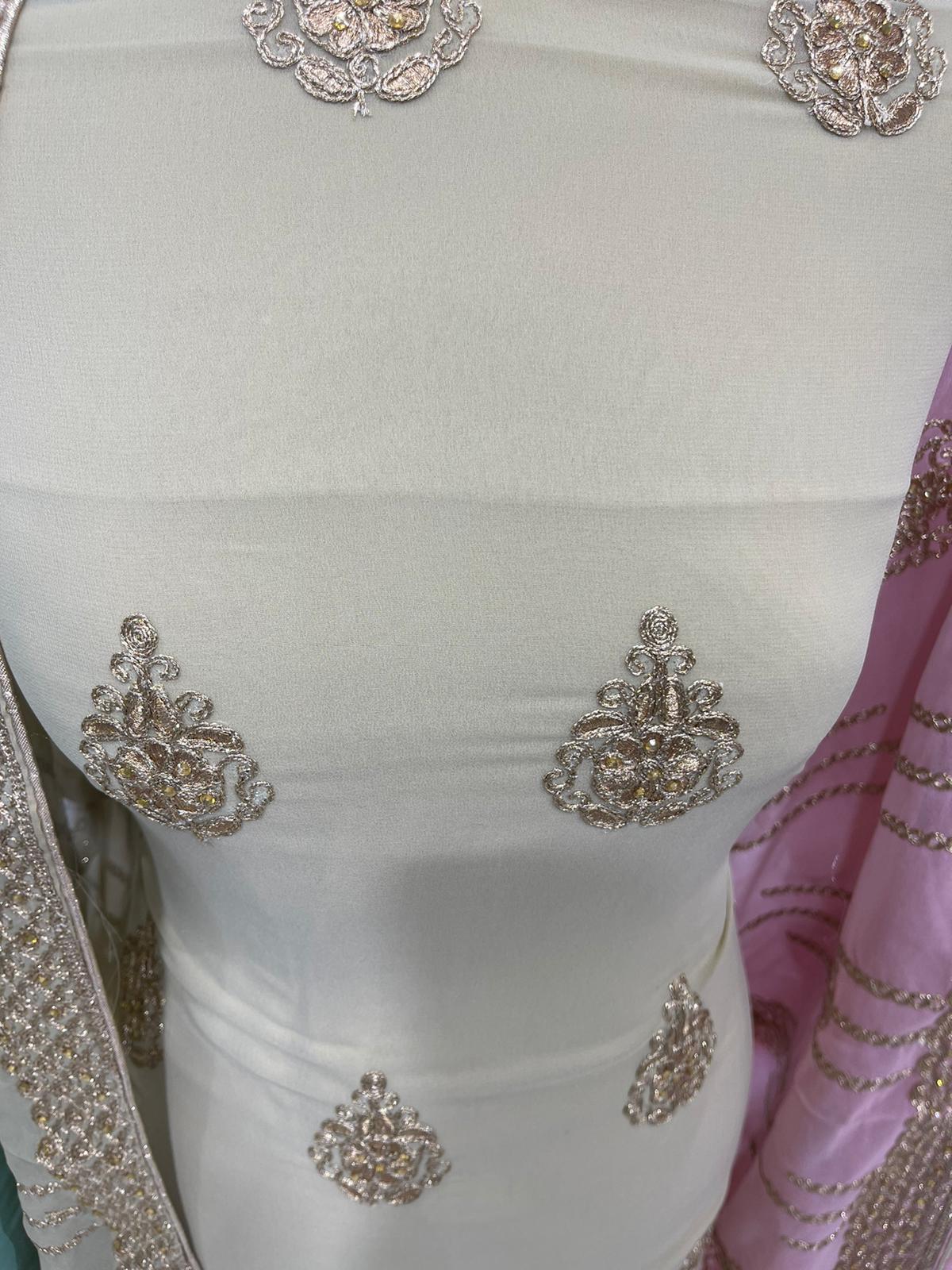 EMBROIDERED GEORGETTE WITH HAEAVY DUPATTA