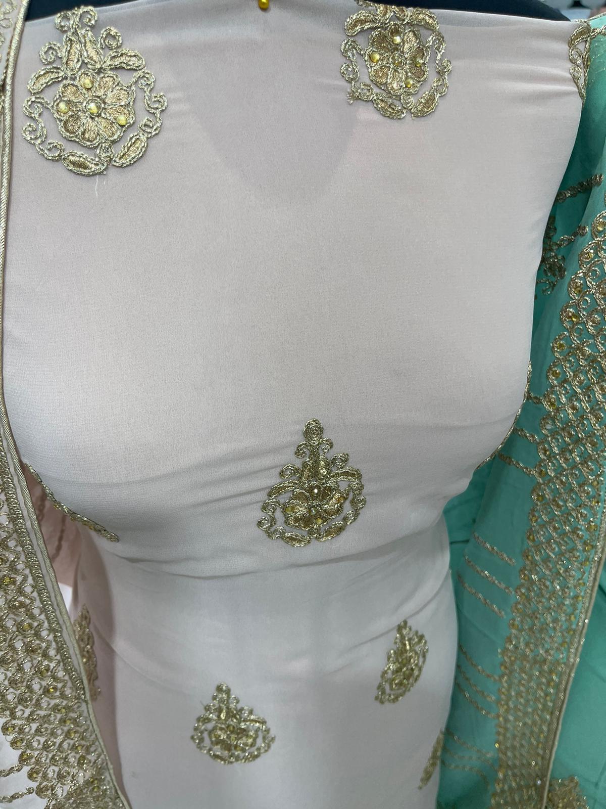 EMBROIDERED GEORGETTE WITH HAEAVY DUPATTA