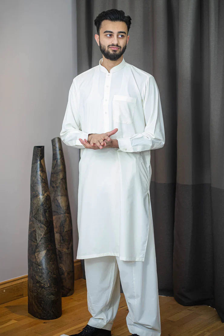 AL QAISAR PREMIUM MENS SHALWAR KAMEEZ- CREAM
