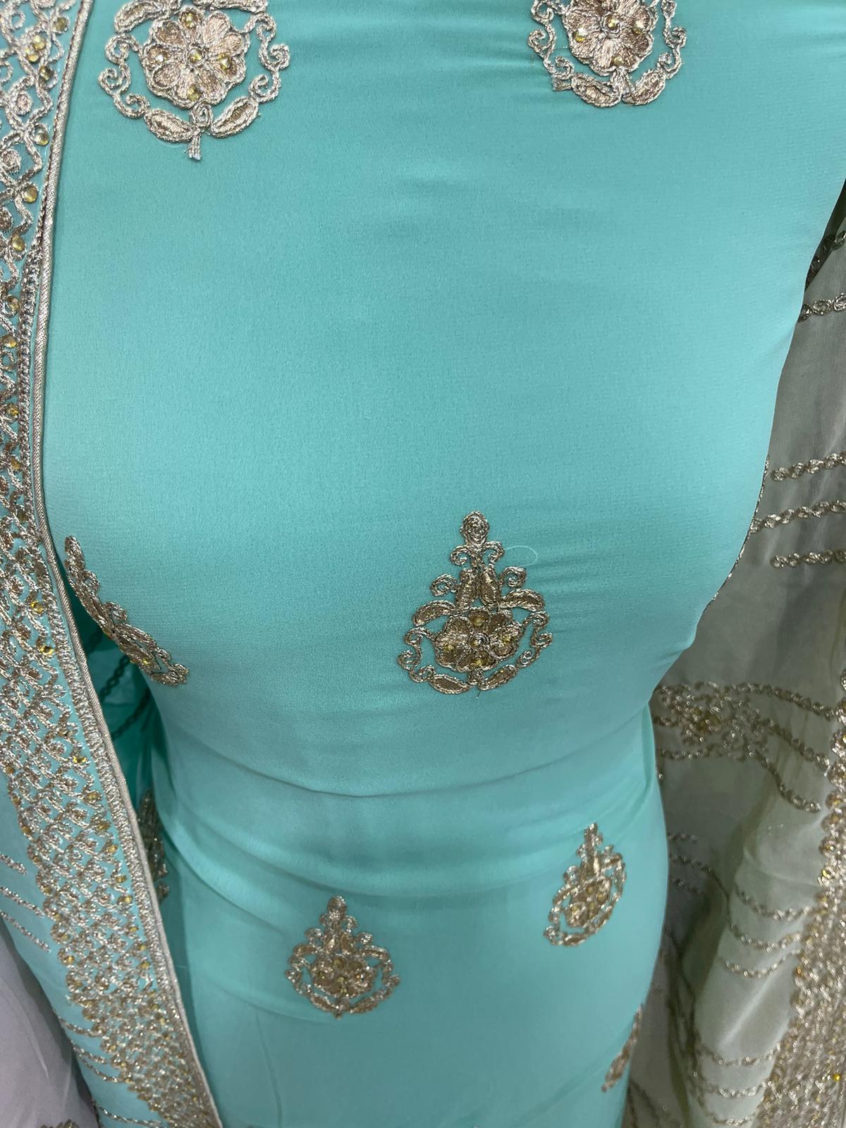 EMBROIDERED GEORGETTE WITH HAEAVY DUPATTA