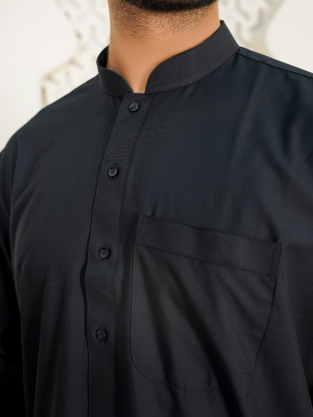 Al-Qaisar Men’s Plain Shalwar Kameez Wash And Wear Premium Quailty Fabric Black