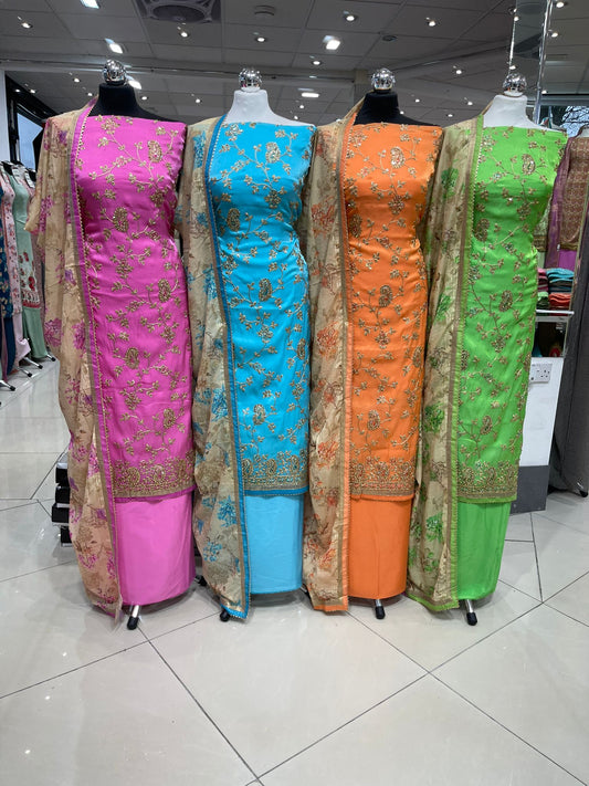 Embellished Makhmali Suits