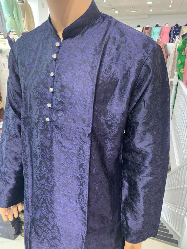 Navy Men's Simple Kurta Pyjama