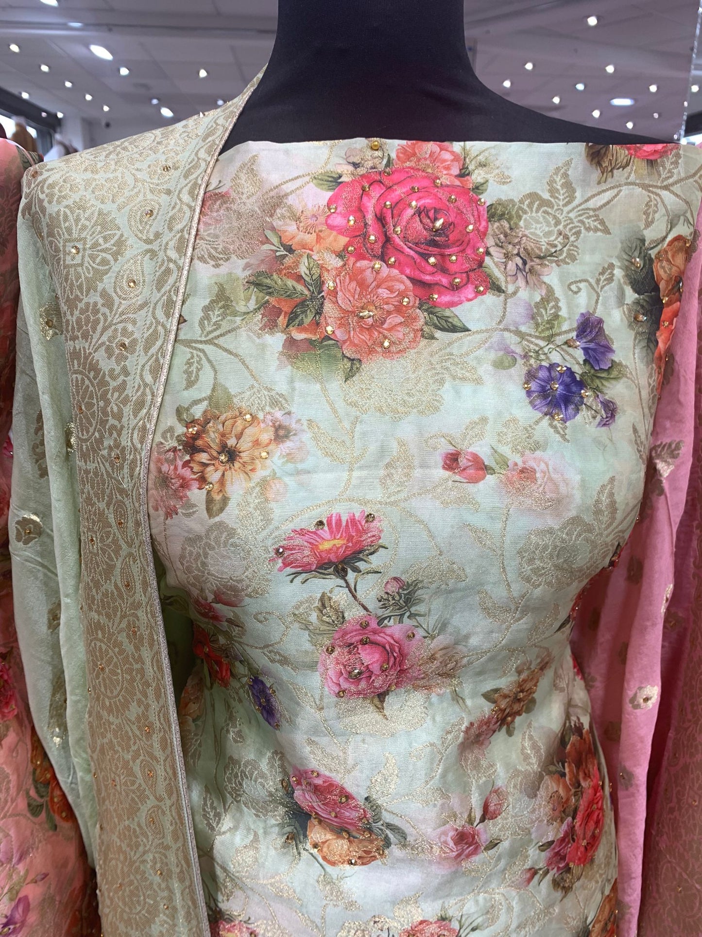 Digital Print Raw Silk