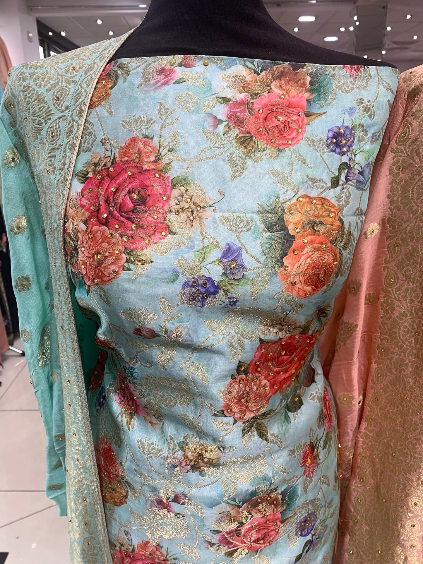 Digital Print Raw Silk