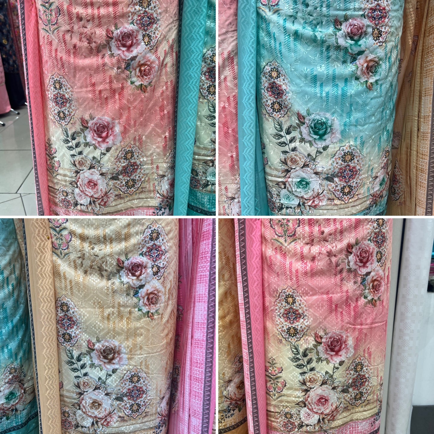 Digital Print Embroidered Cotton
