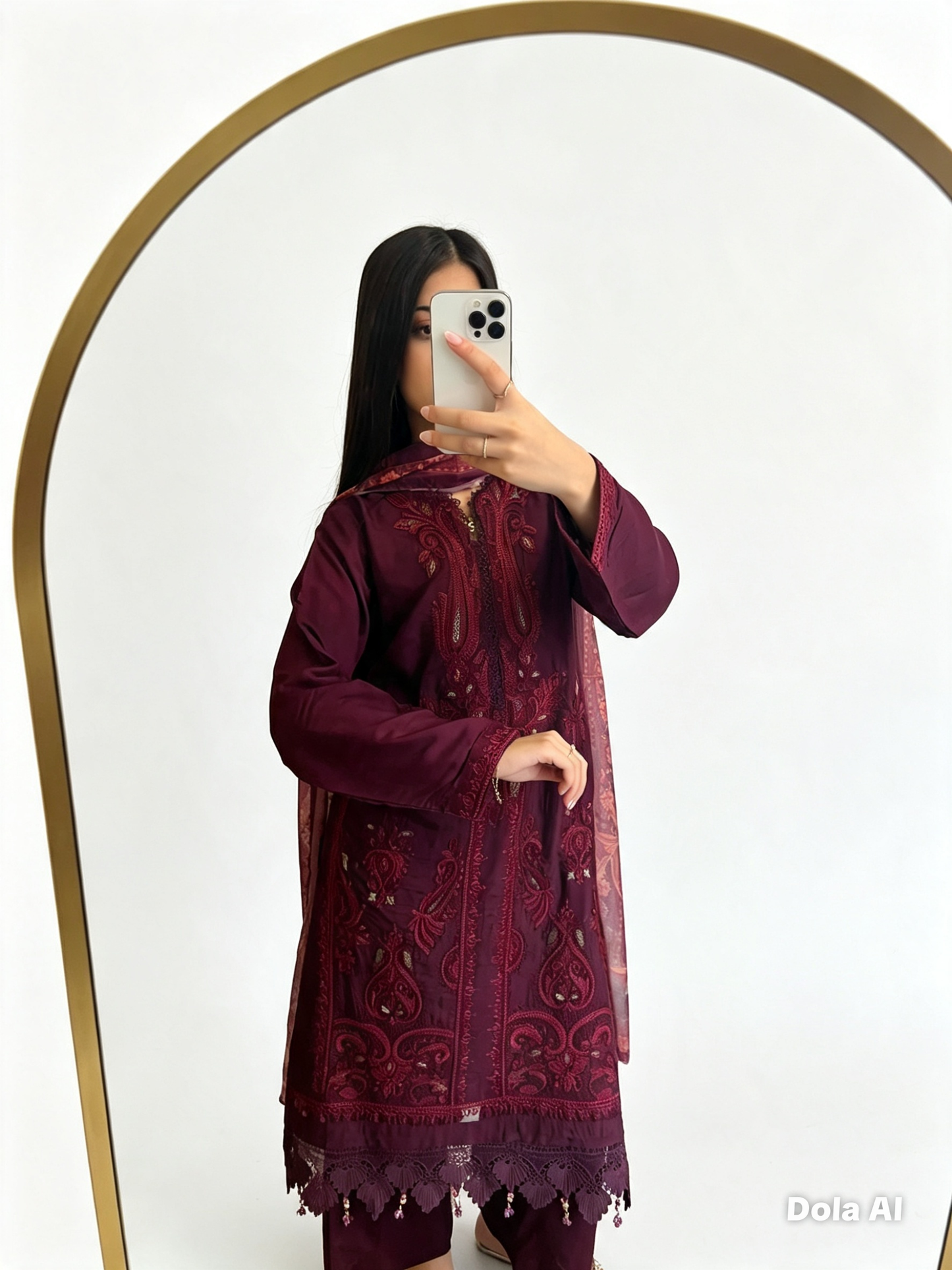 Maria B Inspired Thread Embroidered Luxury Viscose Suit Readymade