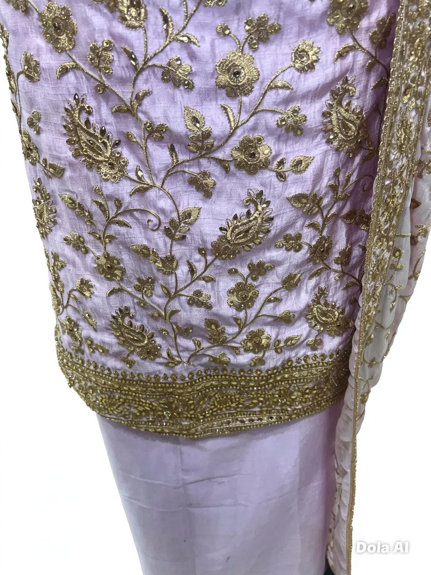 Embellished Dupion Silk
