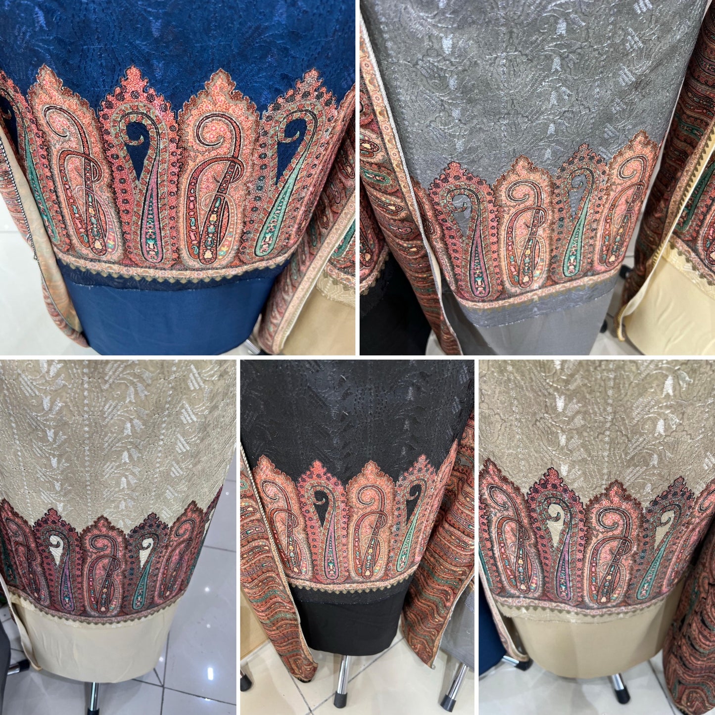 Digital Print Alpine With Velvet Shawl