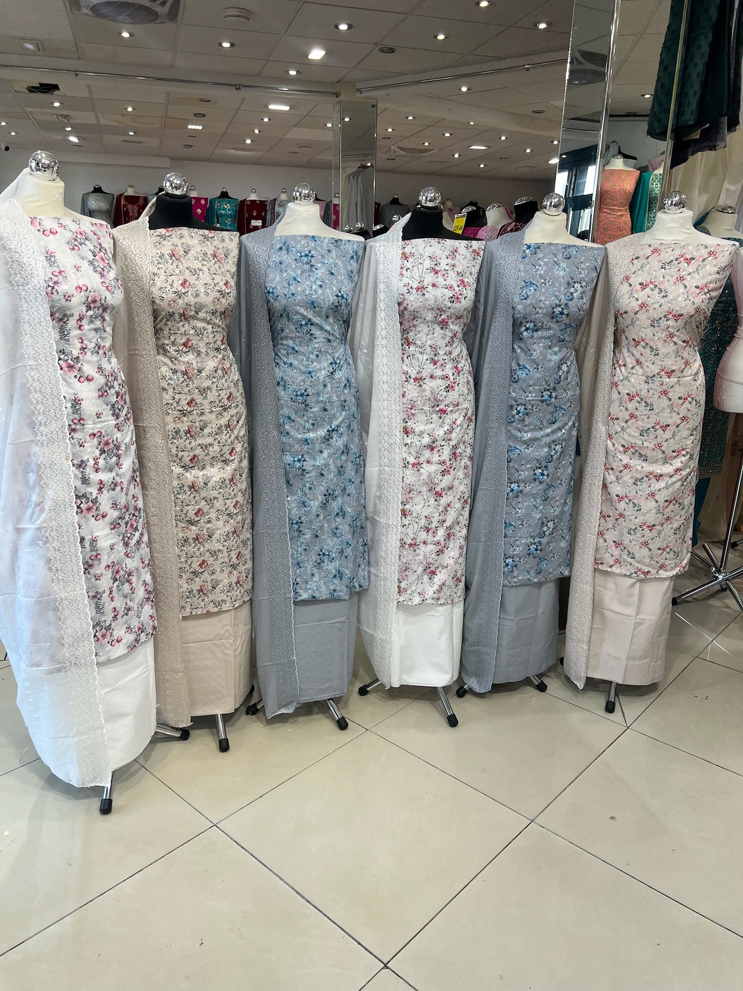 Floral Embroidered Digital Print Cotton