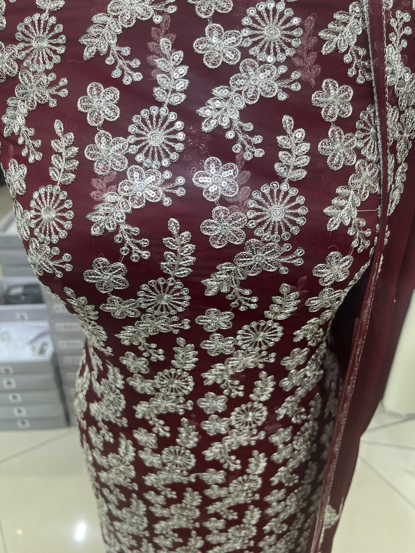 Thread Embroidered Chiffon