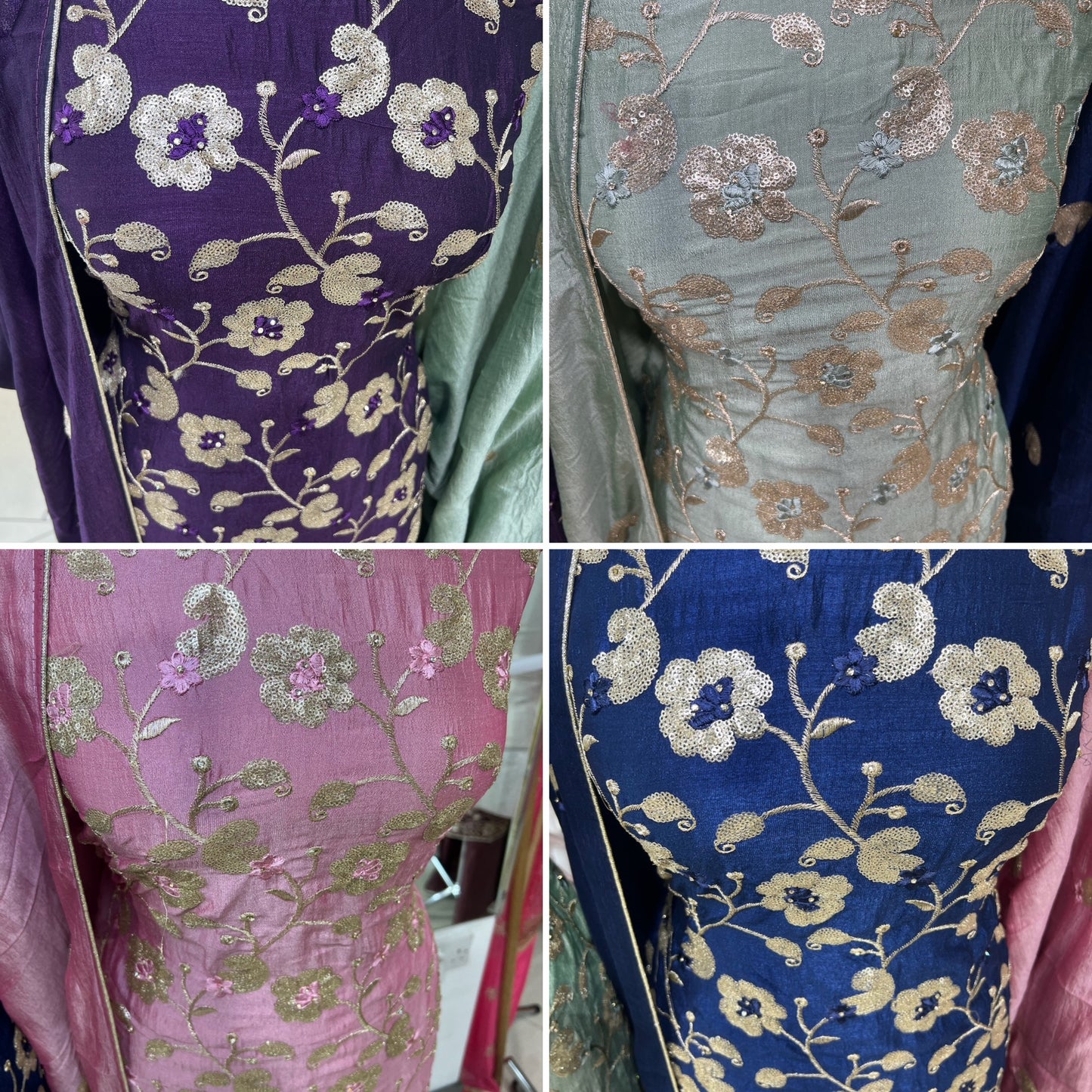 Embroidered Raw Silk