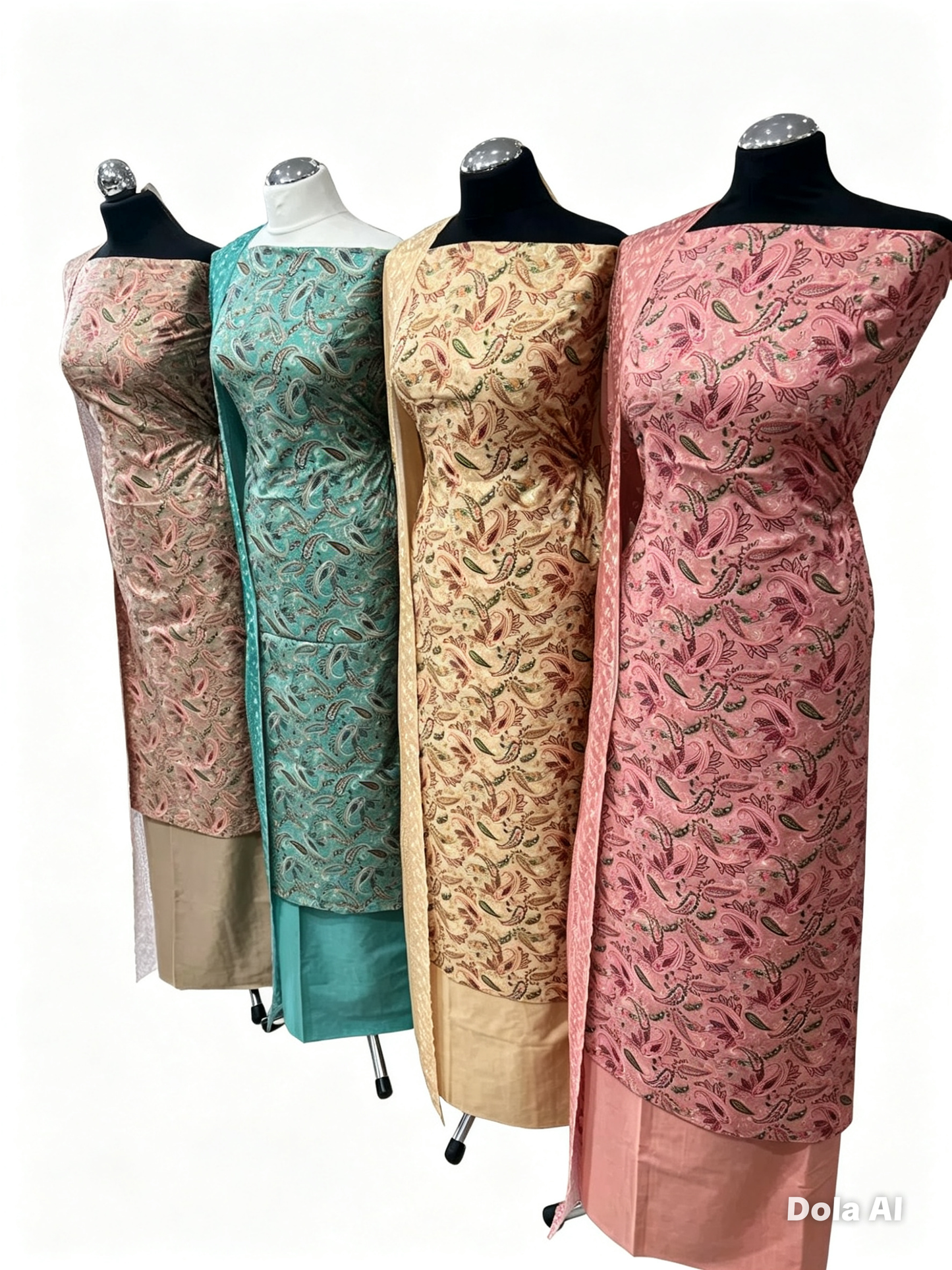 Paisley Embroidered Chikankari Cotton Suit