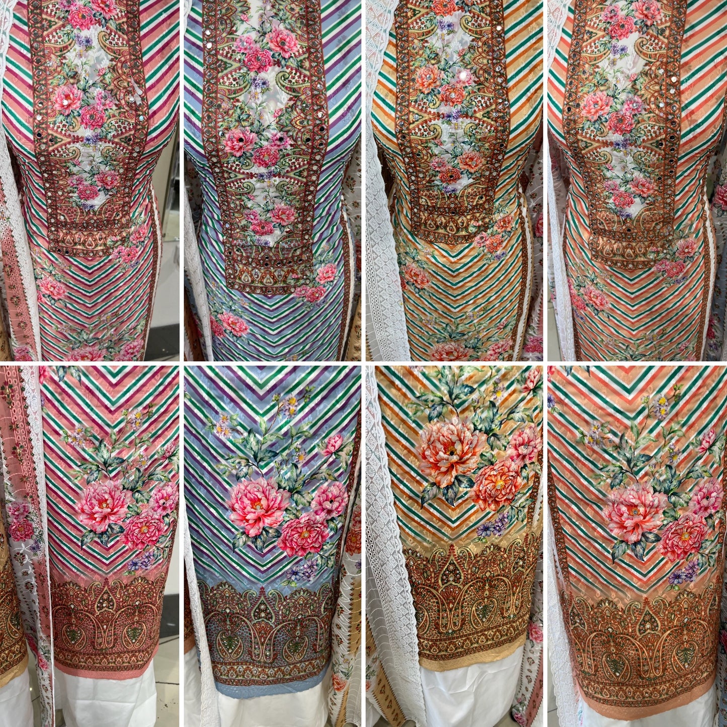 Chevron & Floral Georgette