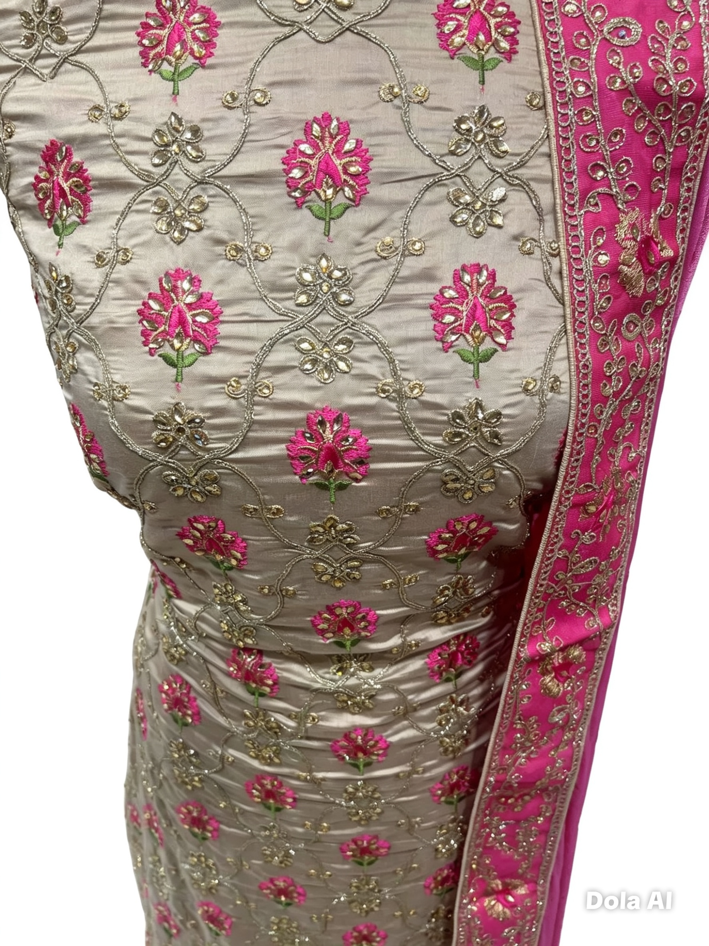 Embellished Dupion Silk