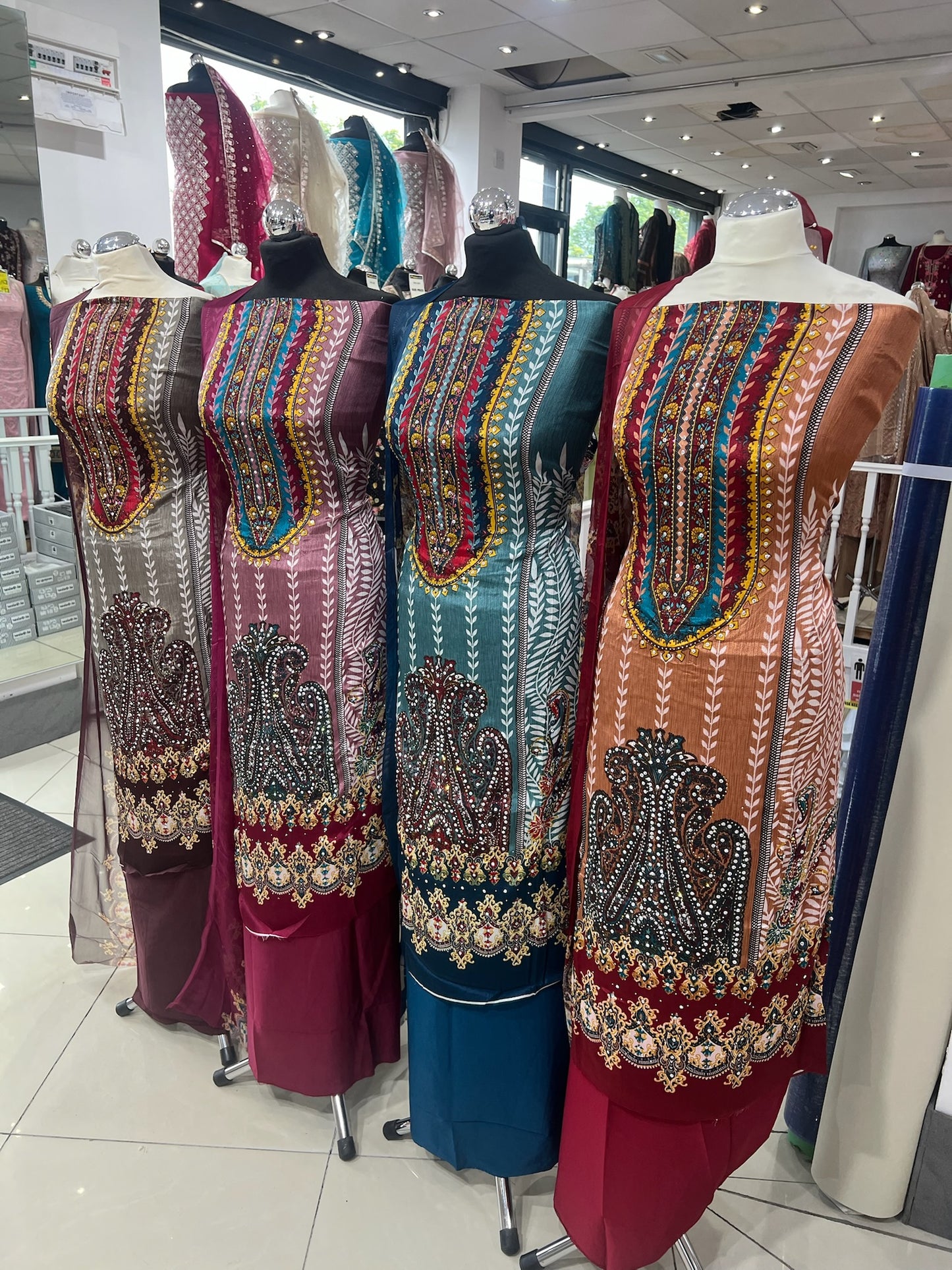 Embellished Digital Print Crepe