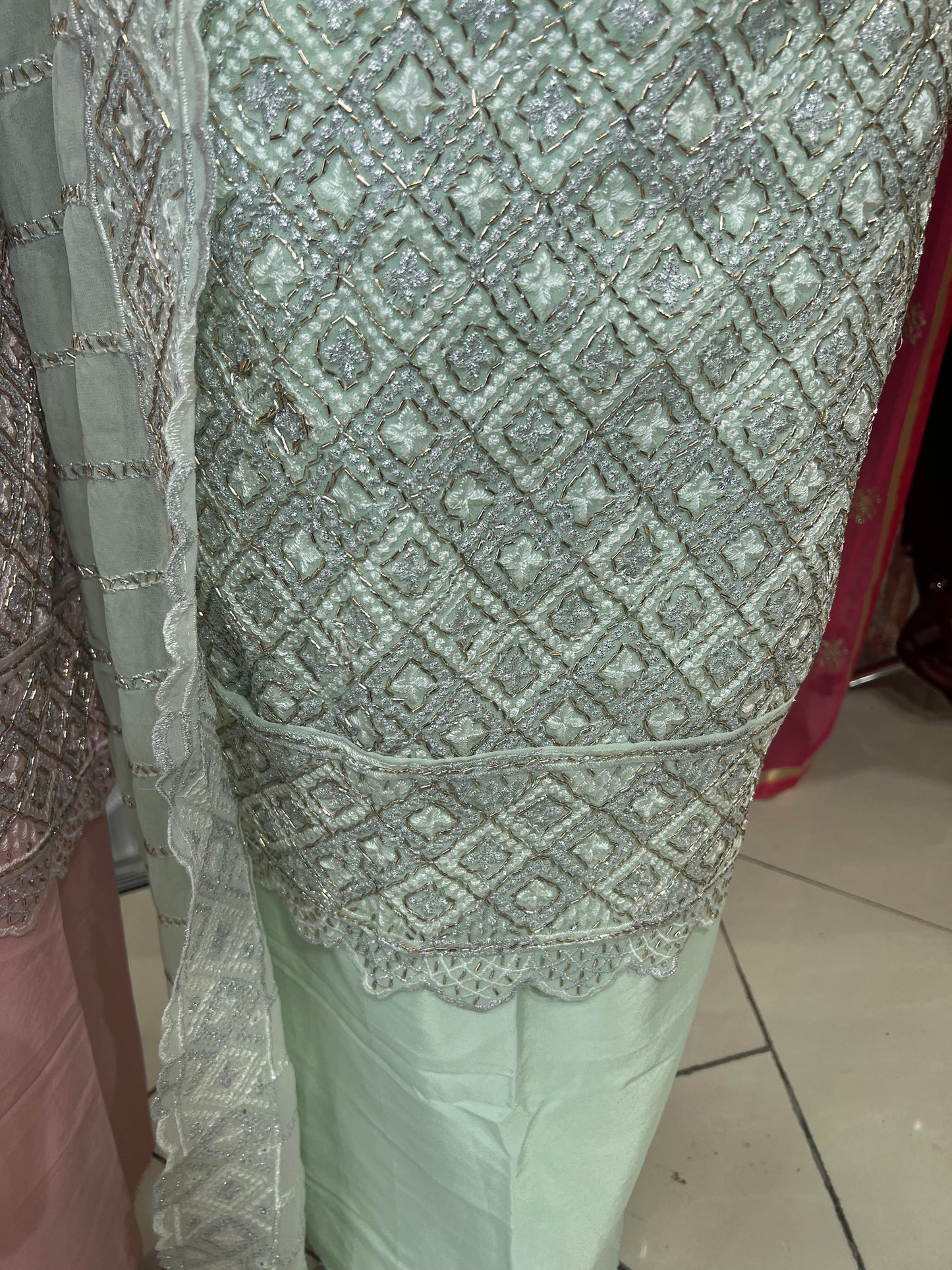 Embroidered Georgette — Thread Embroidery & Embroidered Dupatta