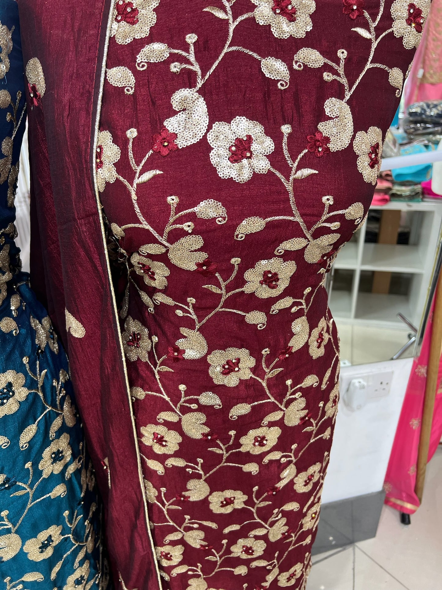 Embroidered Raw Silk