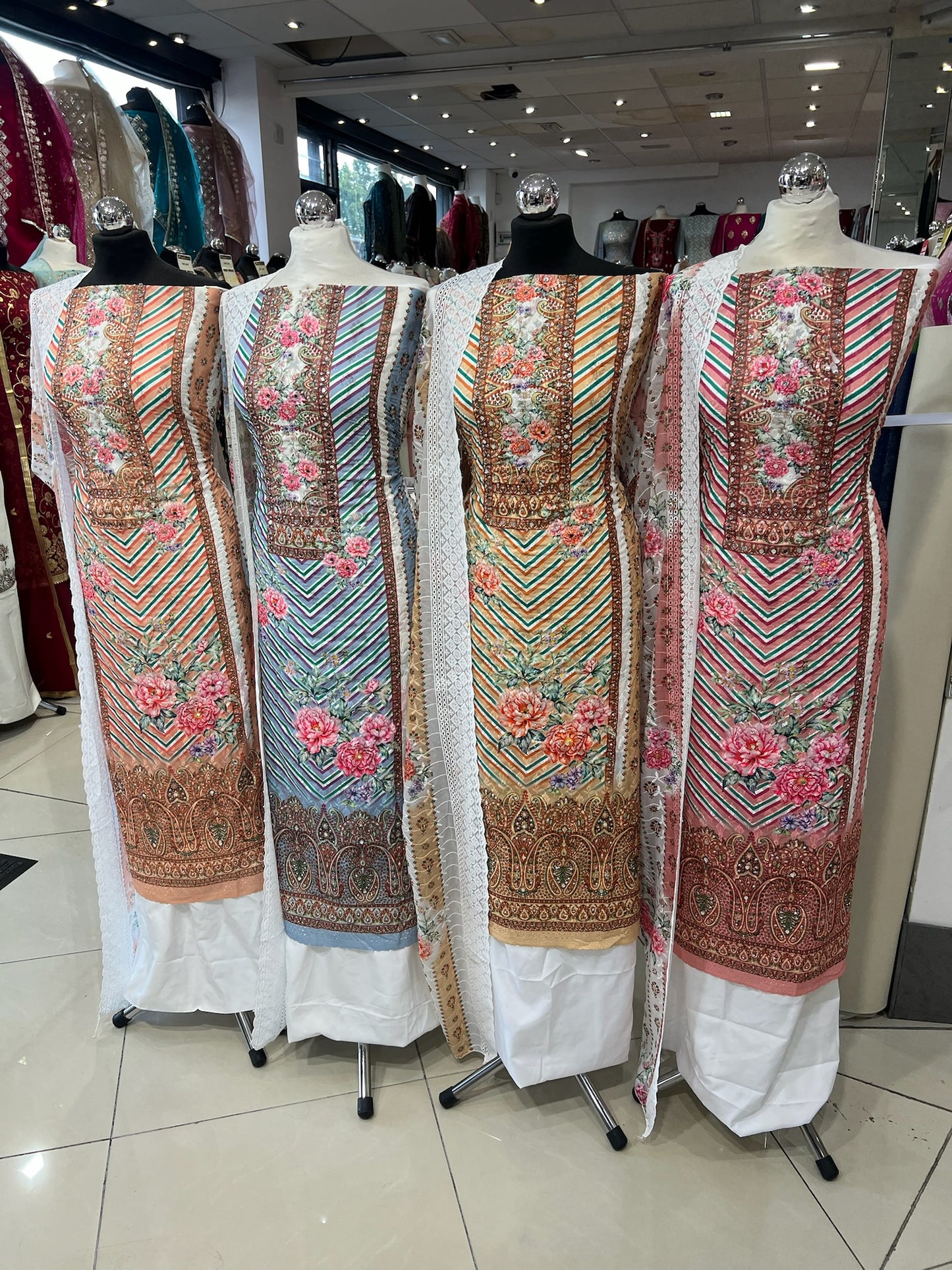 Chevron & Floral Georgette