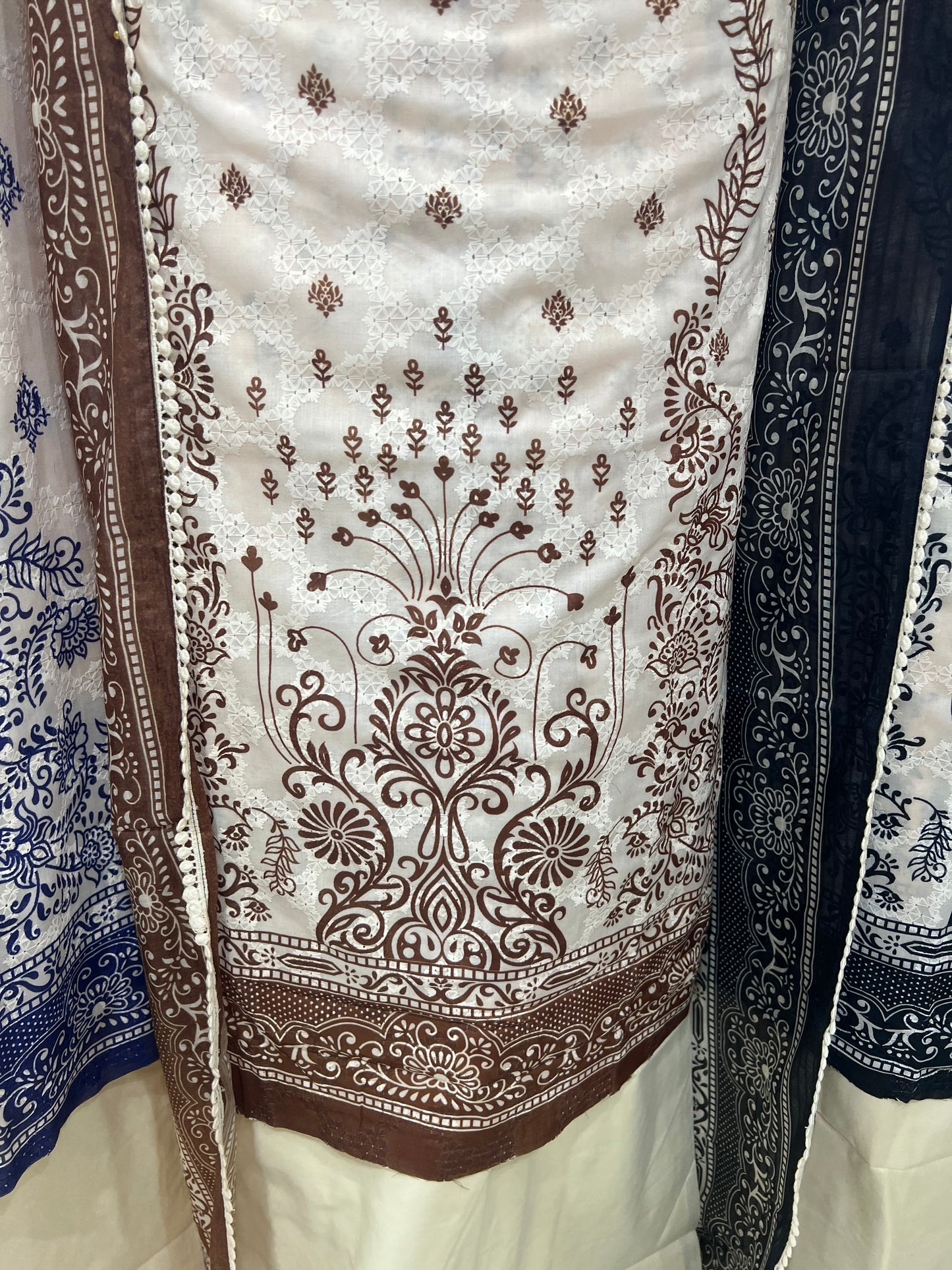 Digital Print Embroidered Cotton