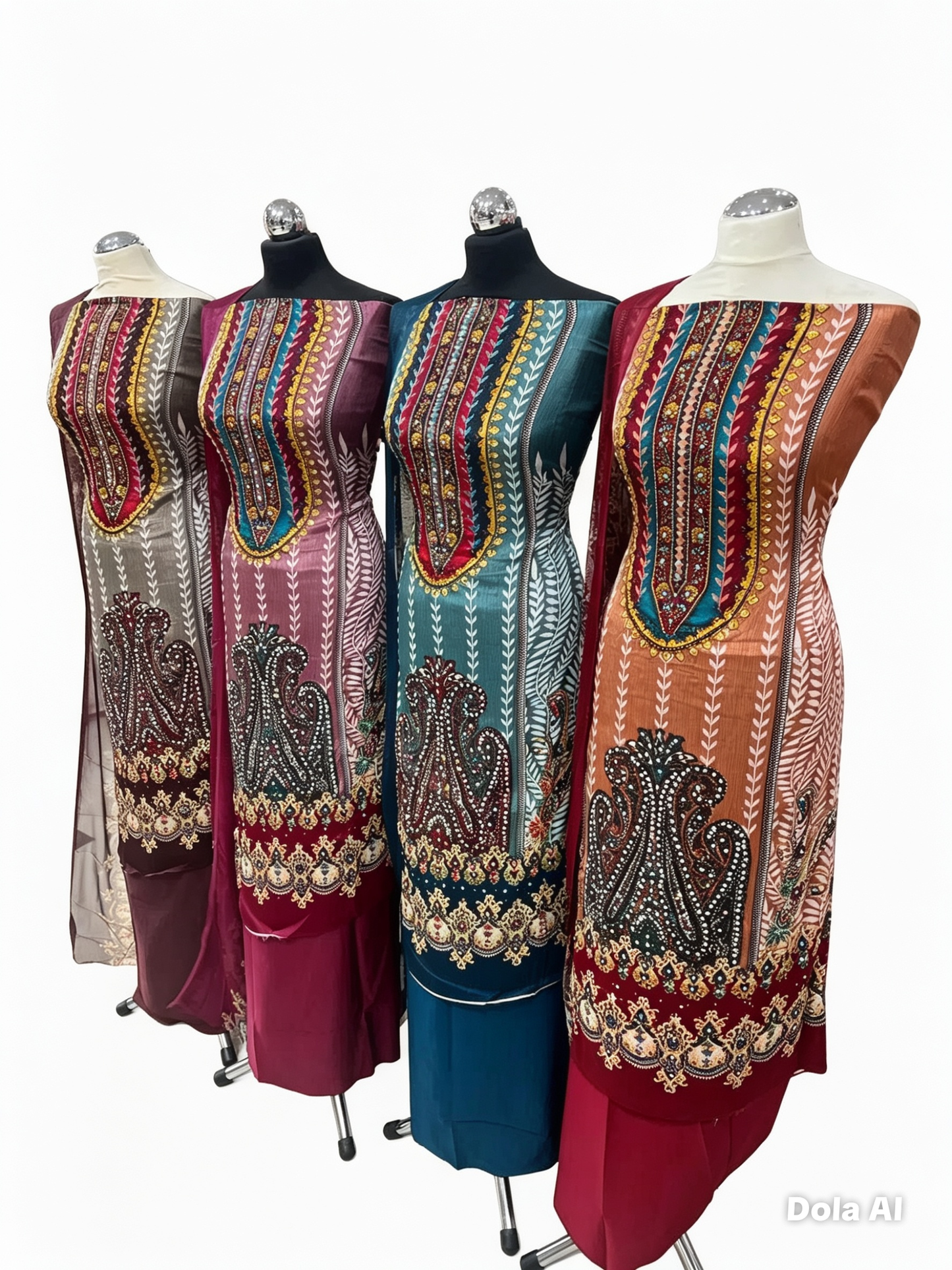 Embellished Digital Print Crepe