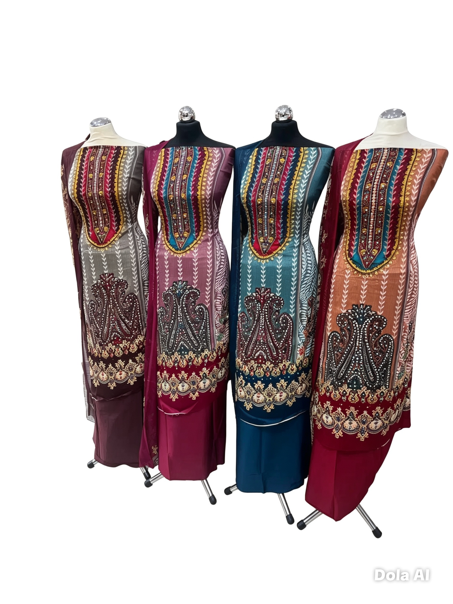 Embellished Digital Print Crepe