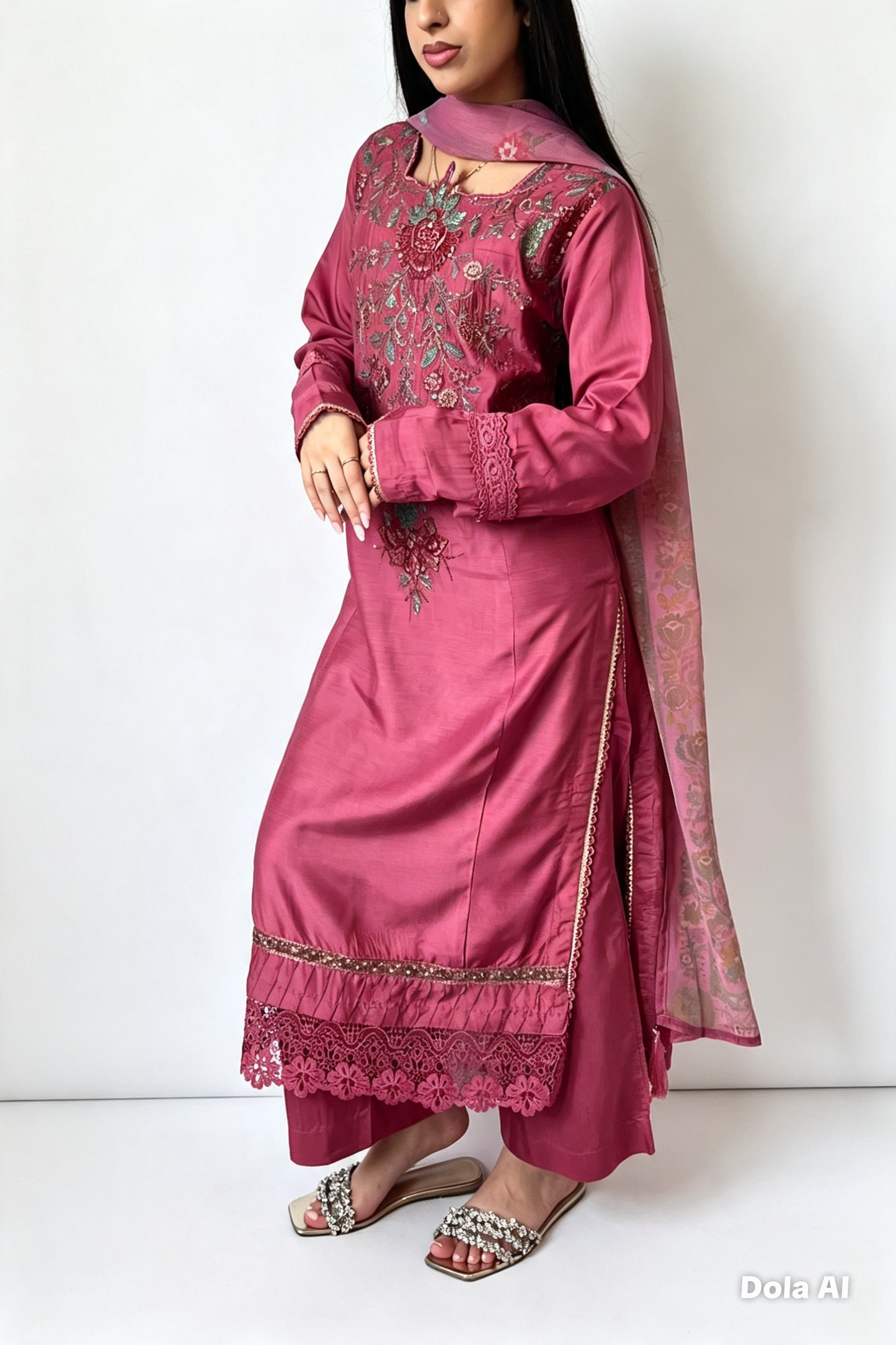 Maria B Inspired Thread‑Embroidered Luxury Viscose Suit
