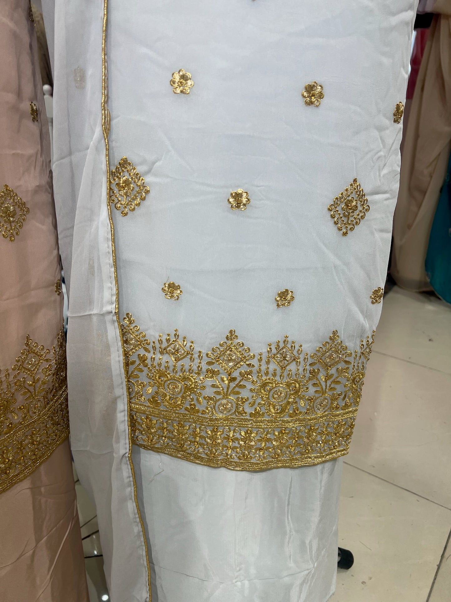Embroidered Georgette Suits – Thread Embroidery with Embellishments