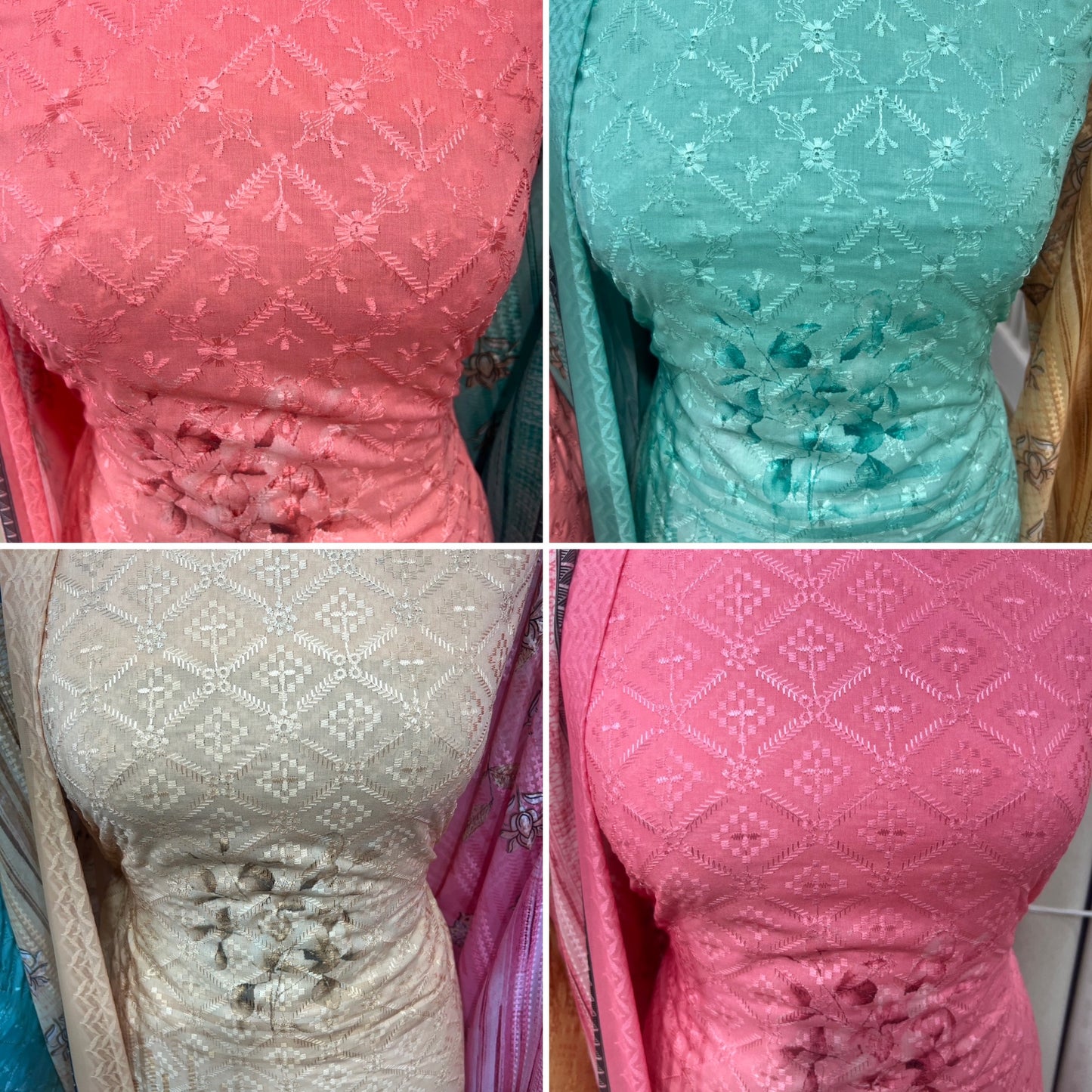 Digital Print Embroidered Cotton