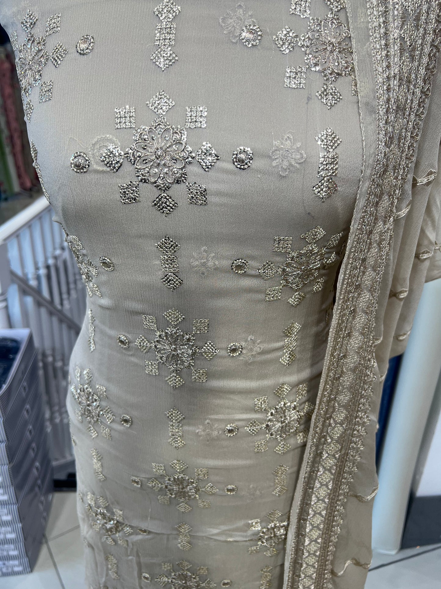 Thread Embroidered Chiffon