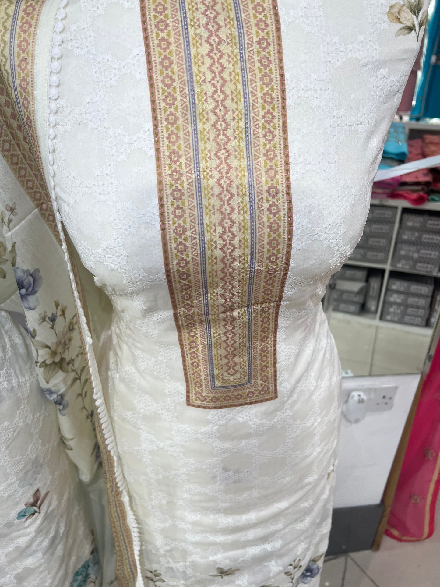 Digital Print & Embroidered Cotton
