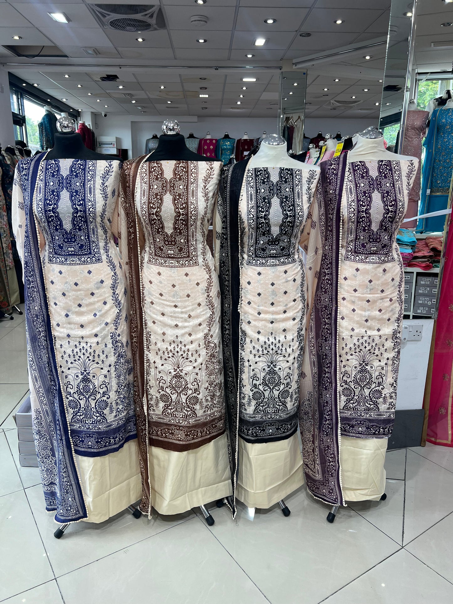 Digital Print Embroidered Cotton