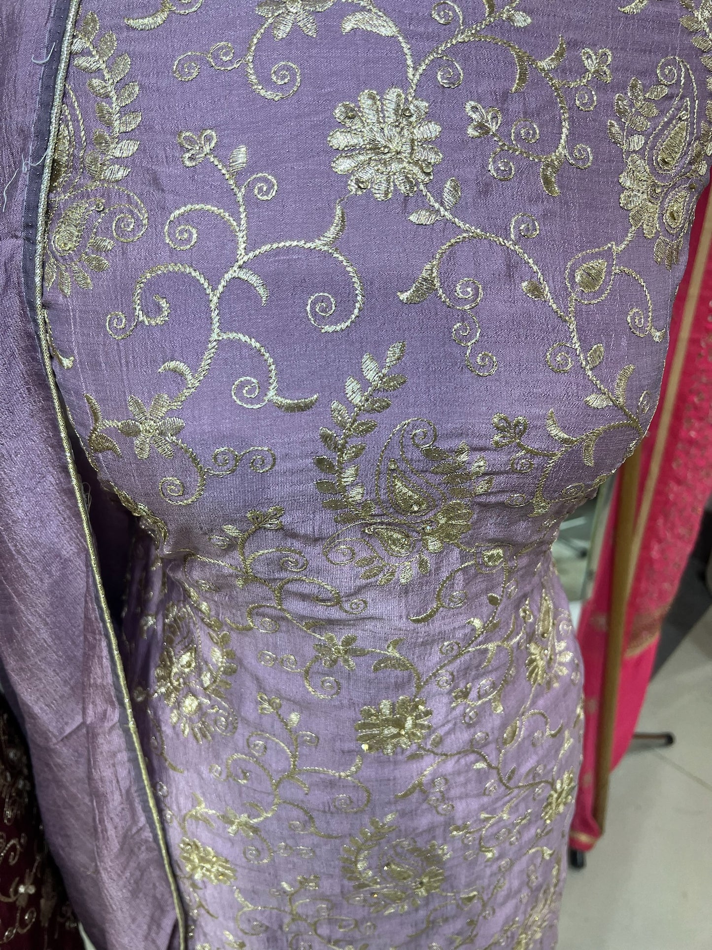 Embroidered Raw Silk
