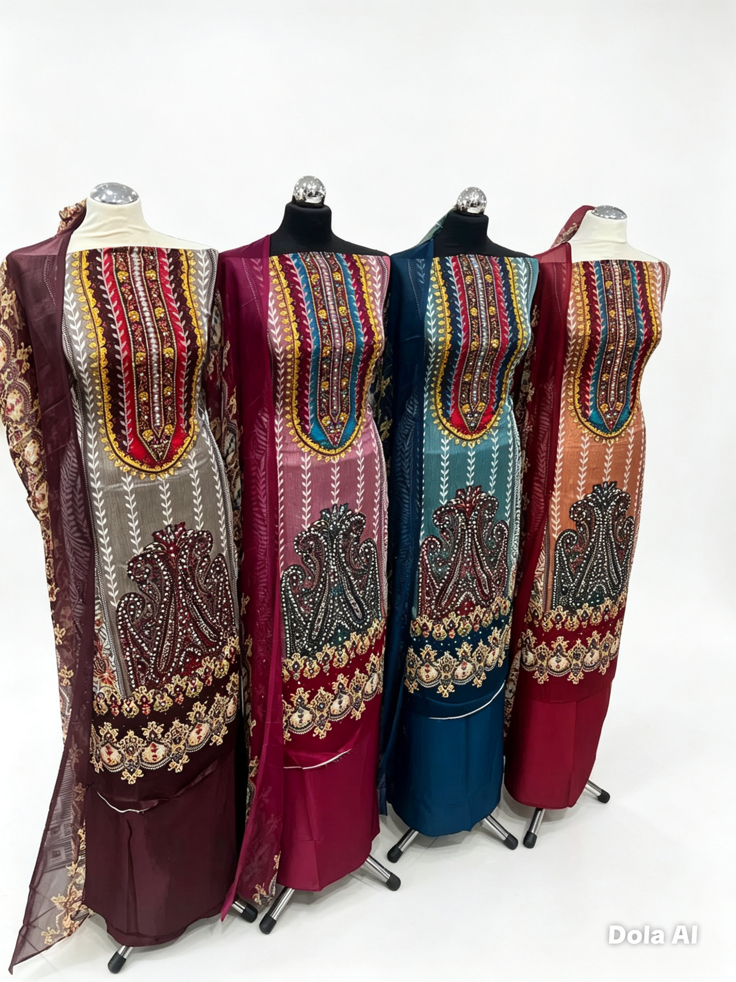 Embellished Digital Print Crepe