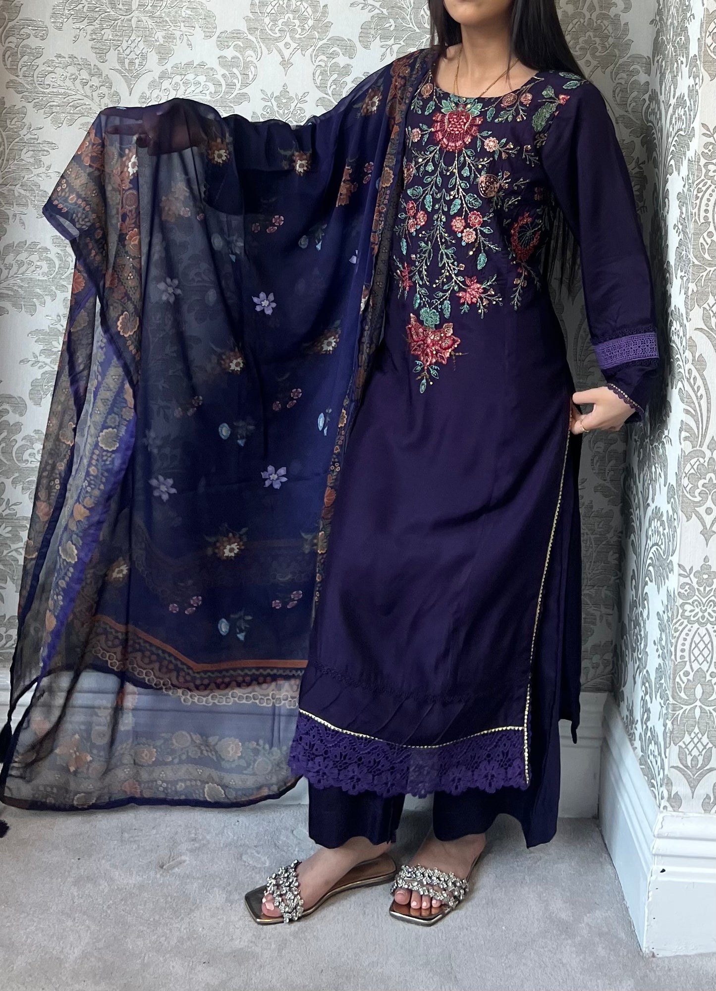 Maria B Inspired Thread Embroidered Luxury Viscose Suit