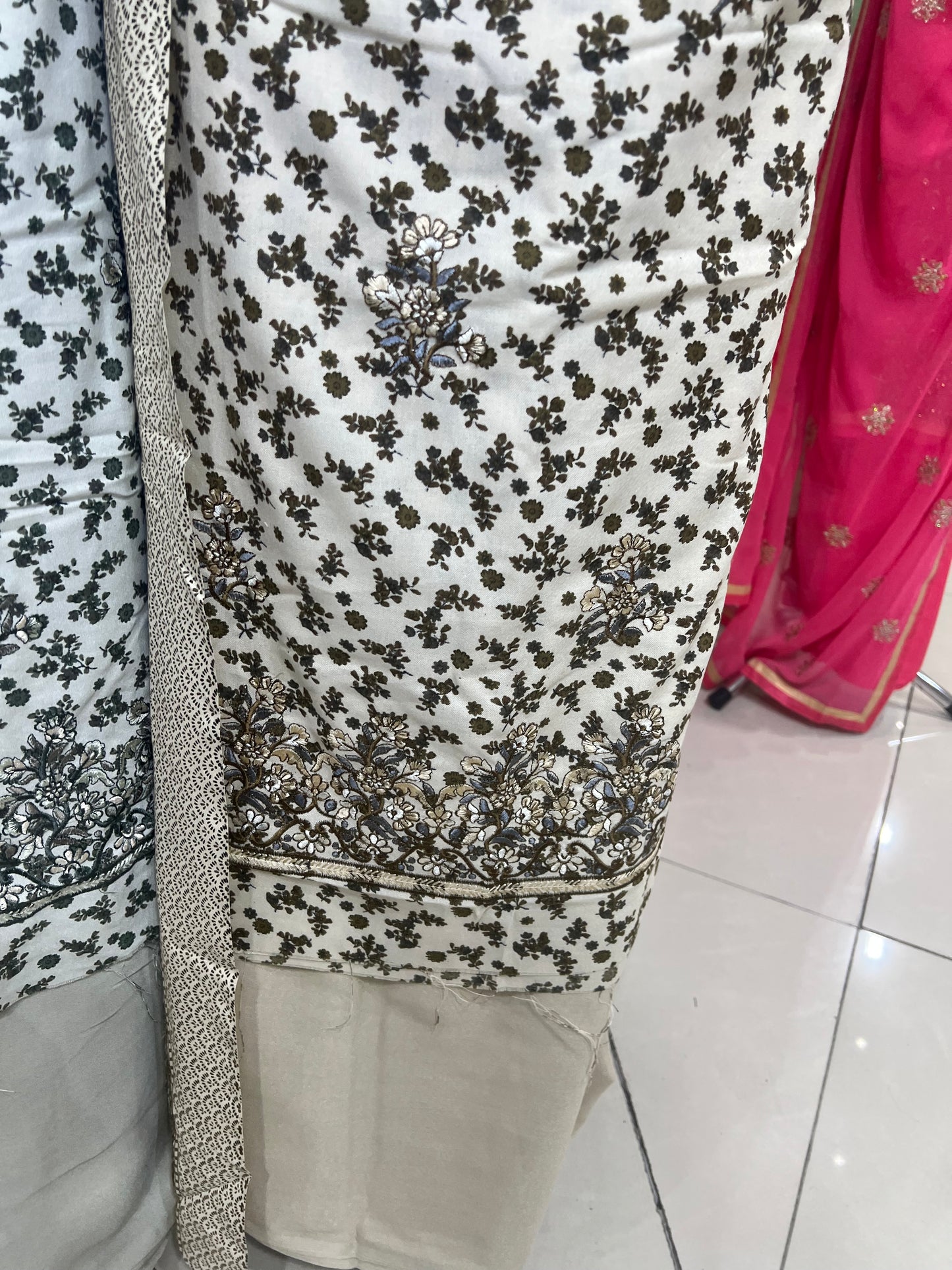 Digtial Print Alpine With Thread Embroidery