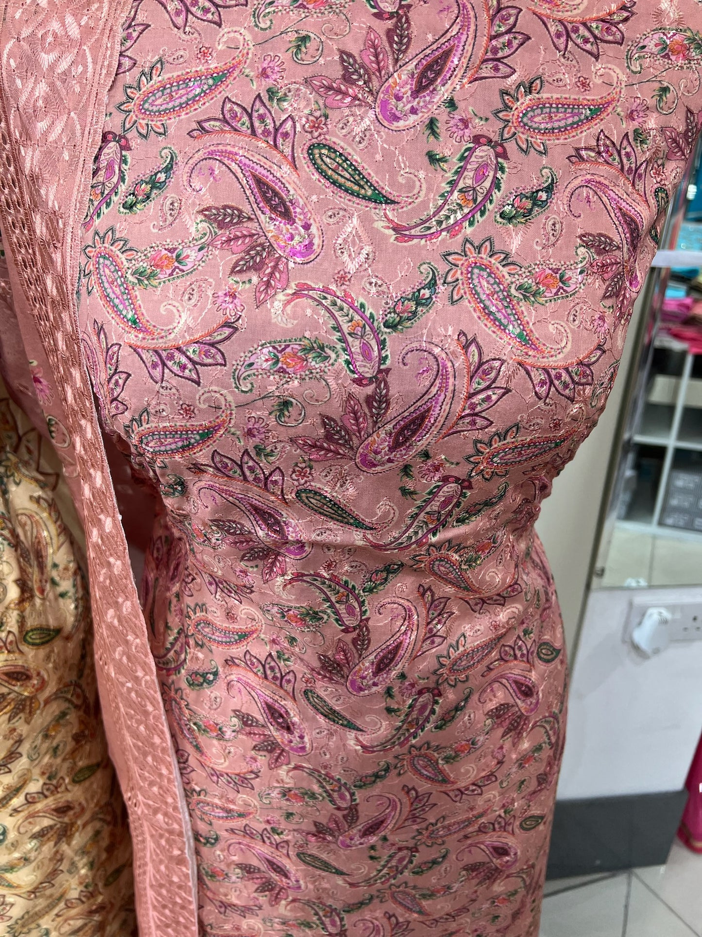 Paisley Embroidered Chikankari Cotton Suit