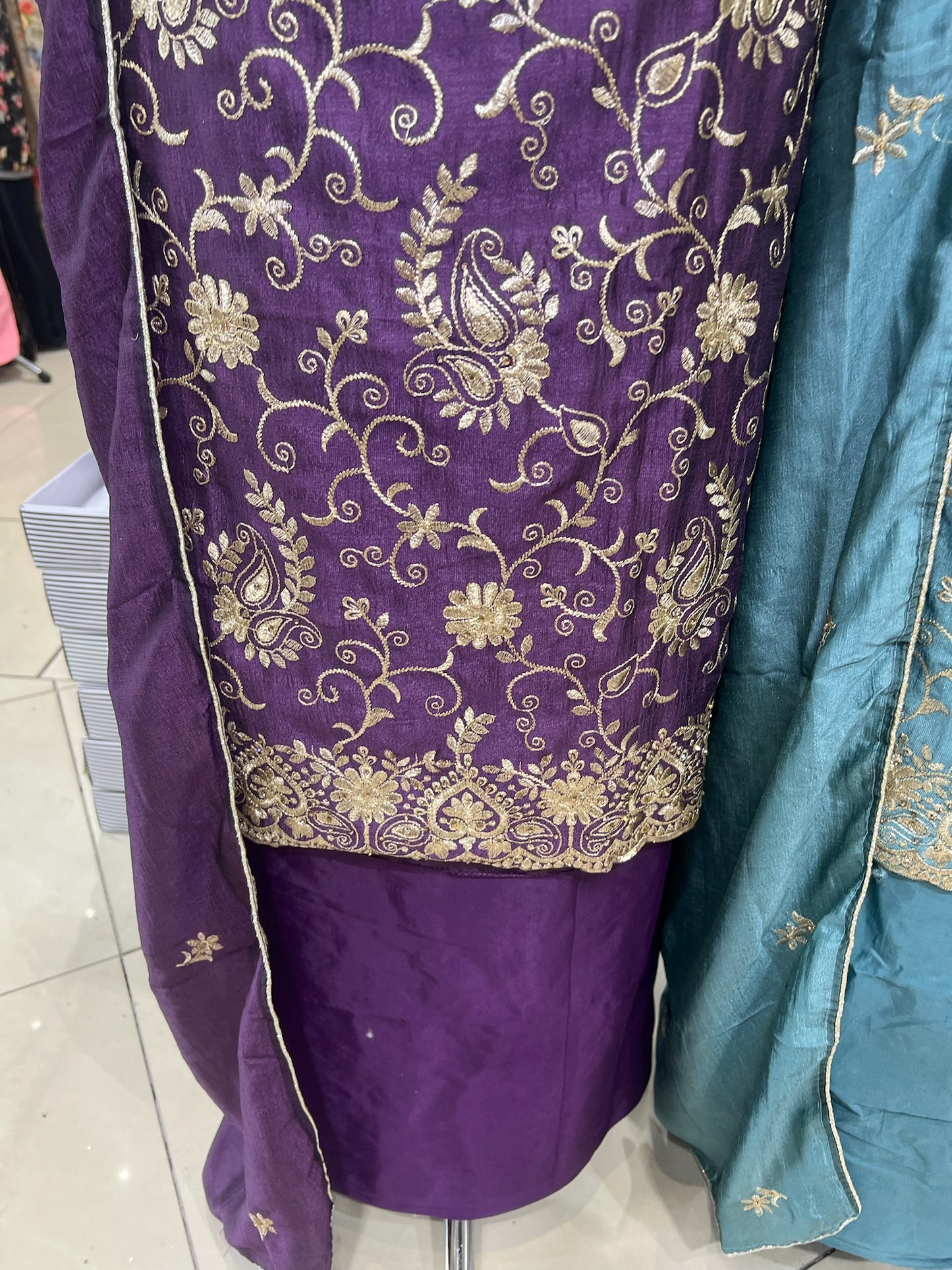 Embroidered Raw Silk