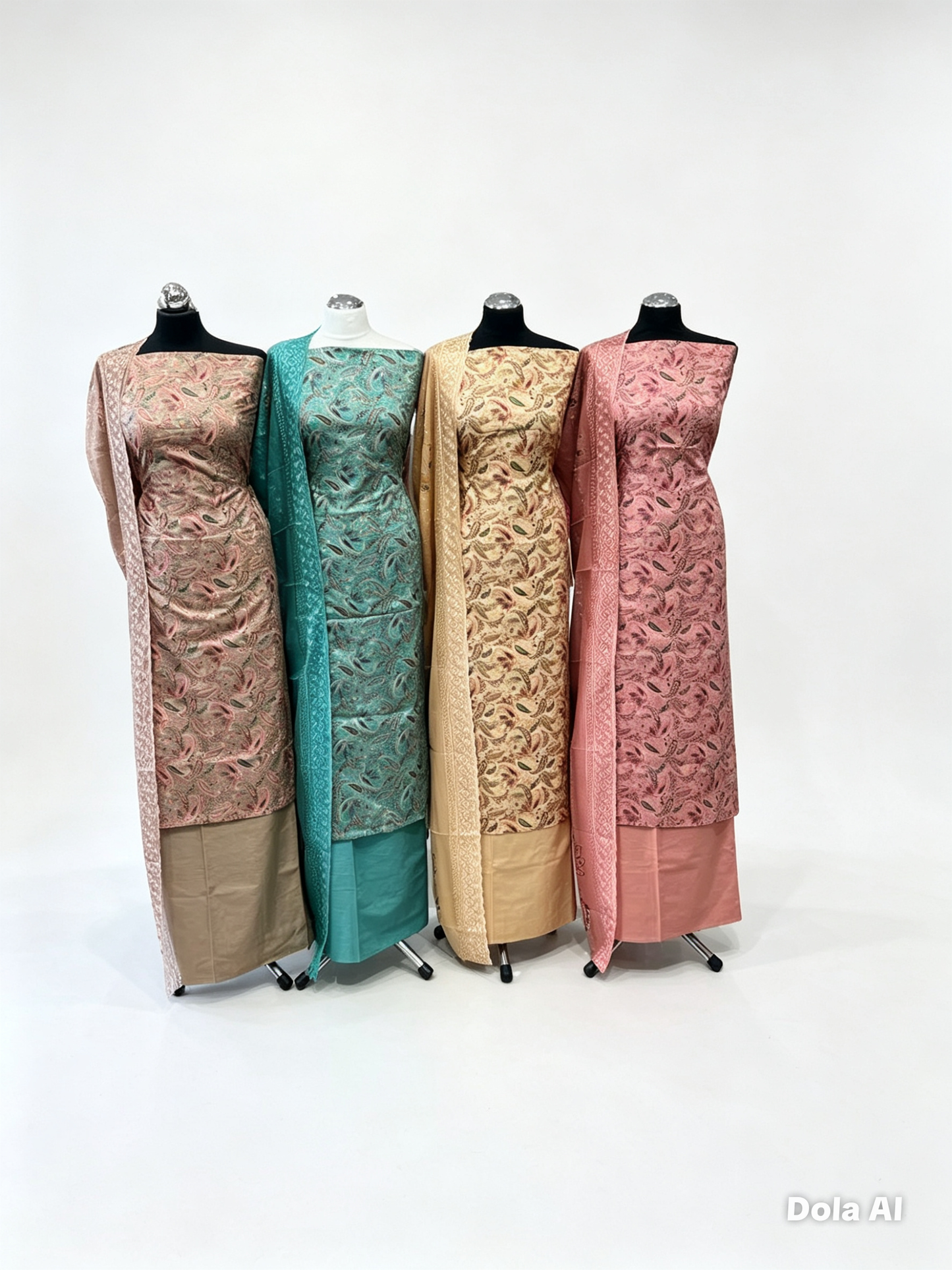 Paisley Embroidered Chikankari Cotton Suit
