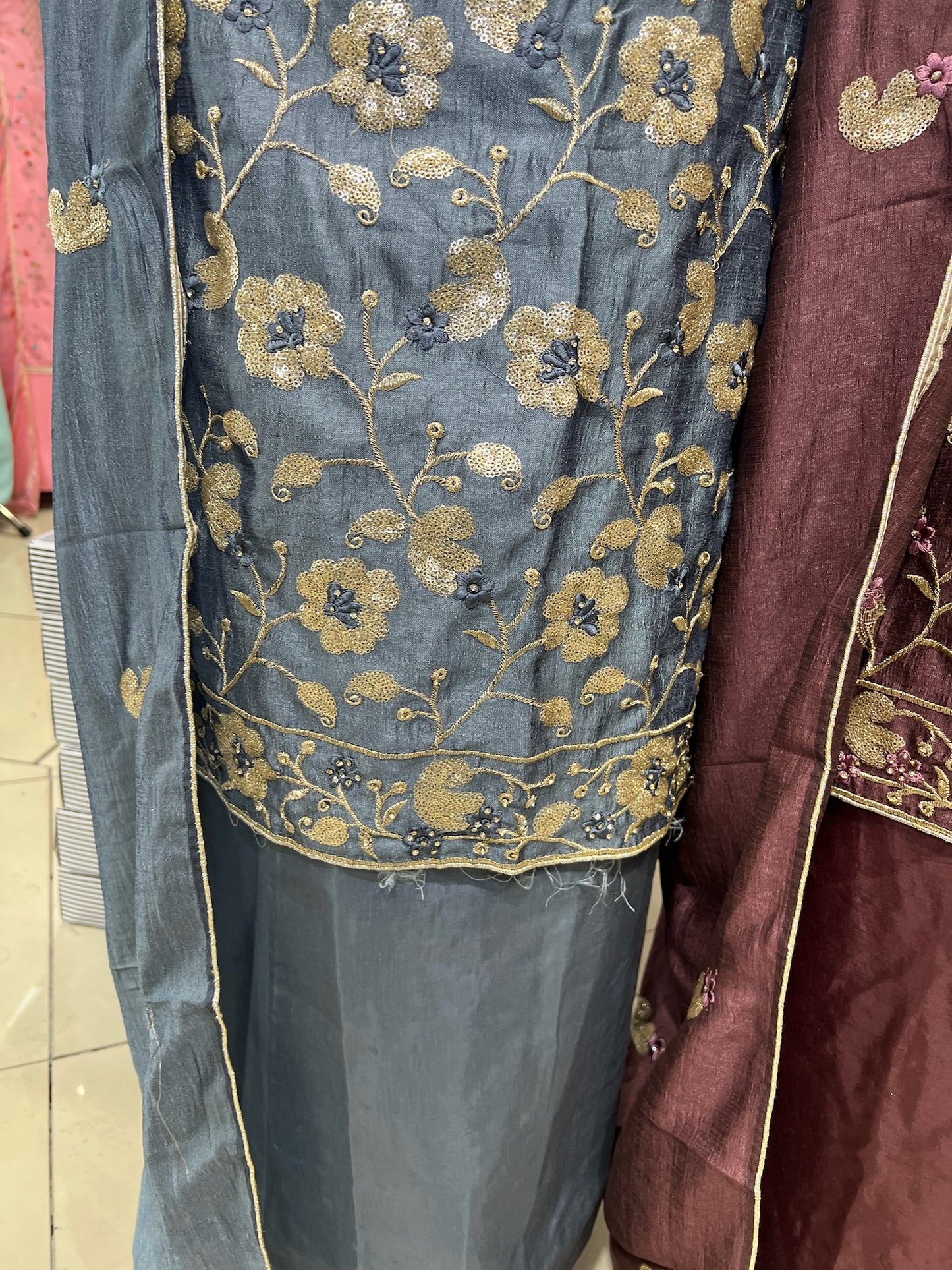 Embroidered Raw Silk