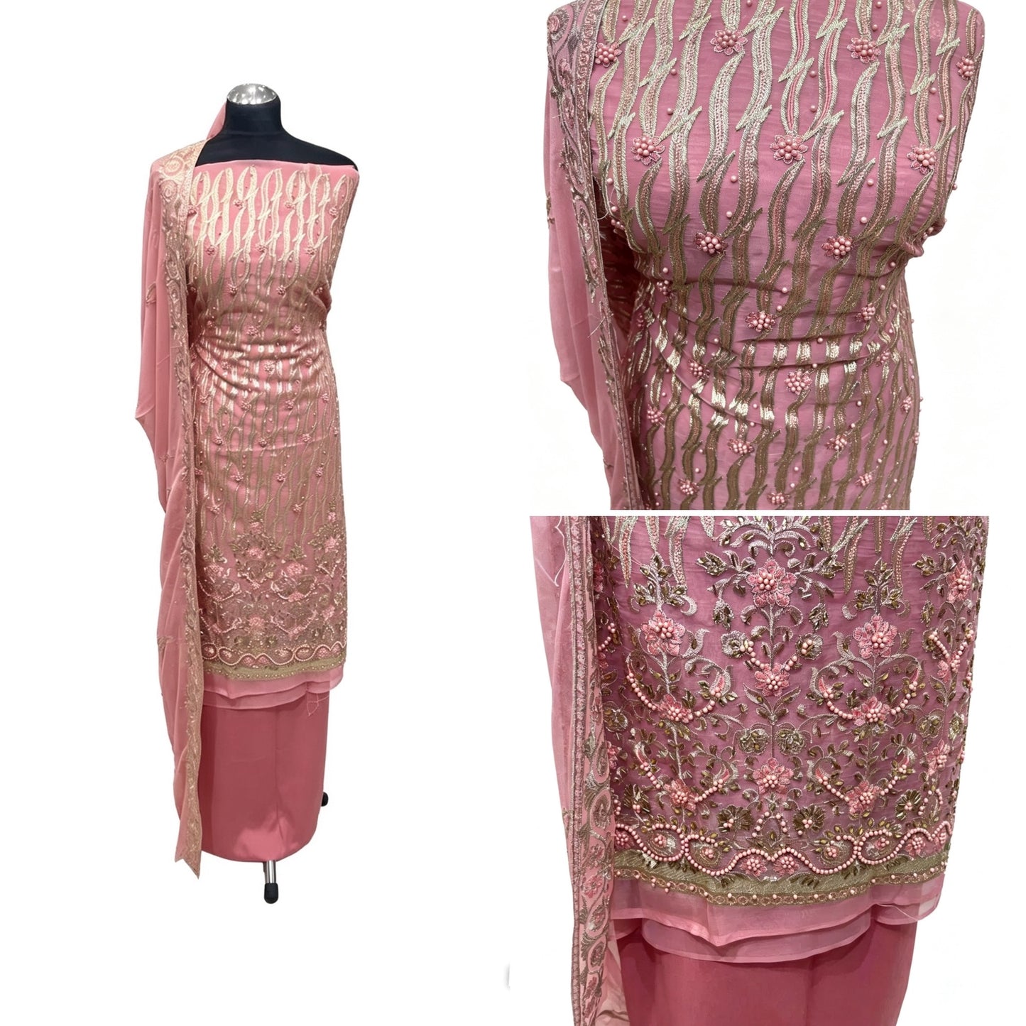 Embroidered & Embellished Chiffon Organza