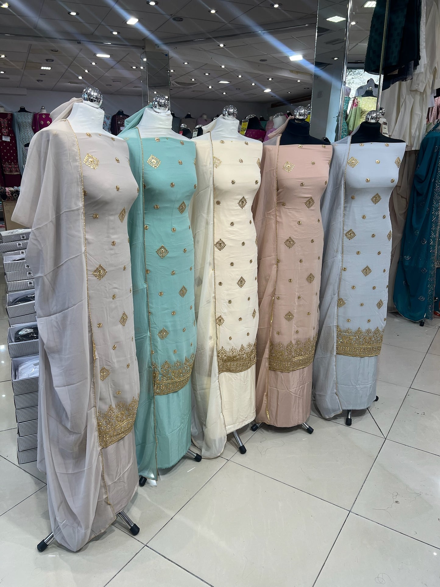 Embroidered Georgette Suits – Thread Embroidery with Embellishments