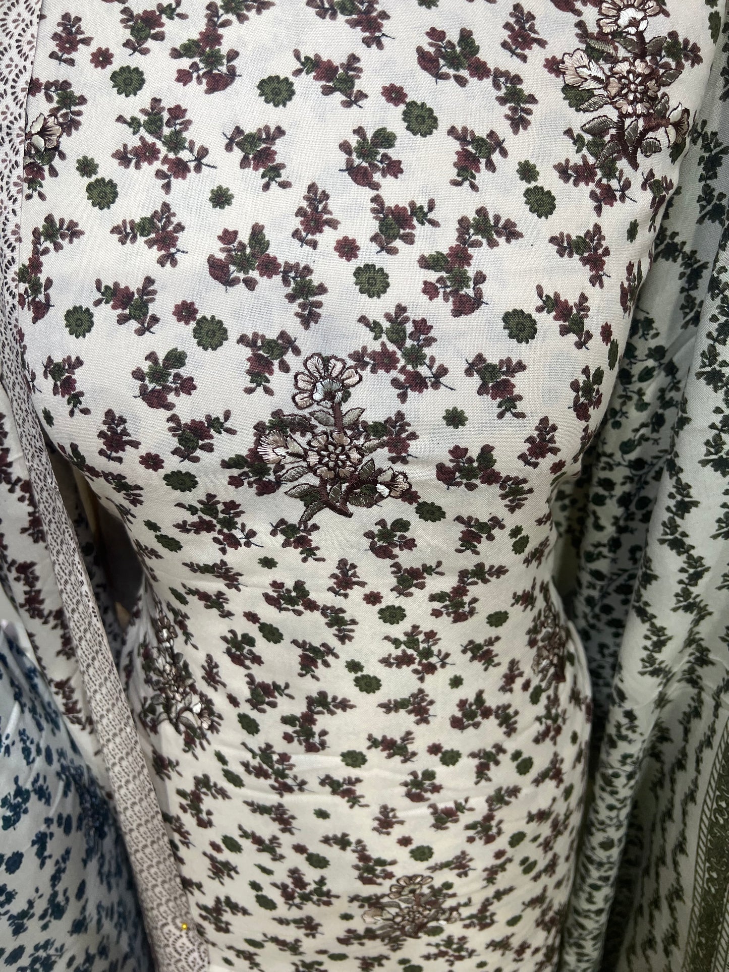 Digtial Print Alpine With Thread Embroidery