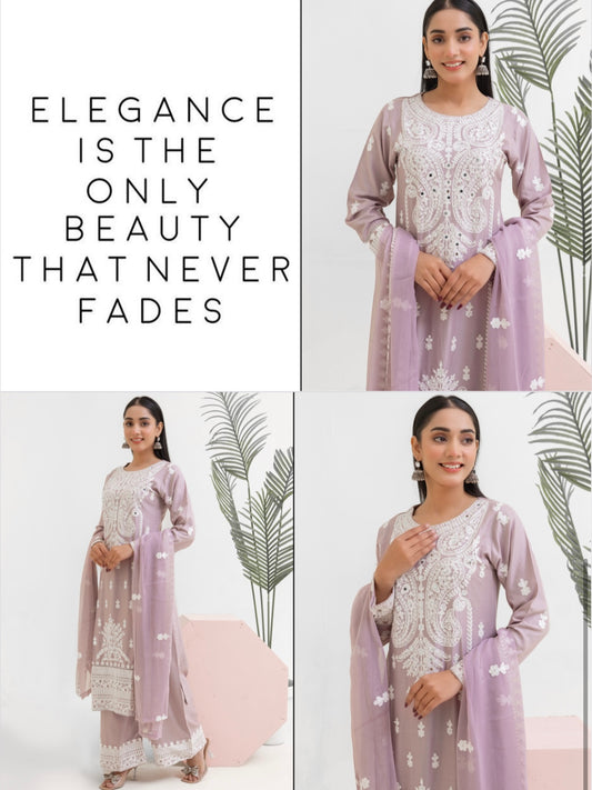 Luxurious Linen with Embroidered plazo