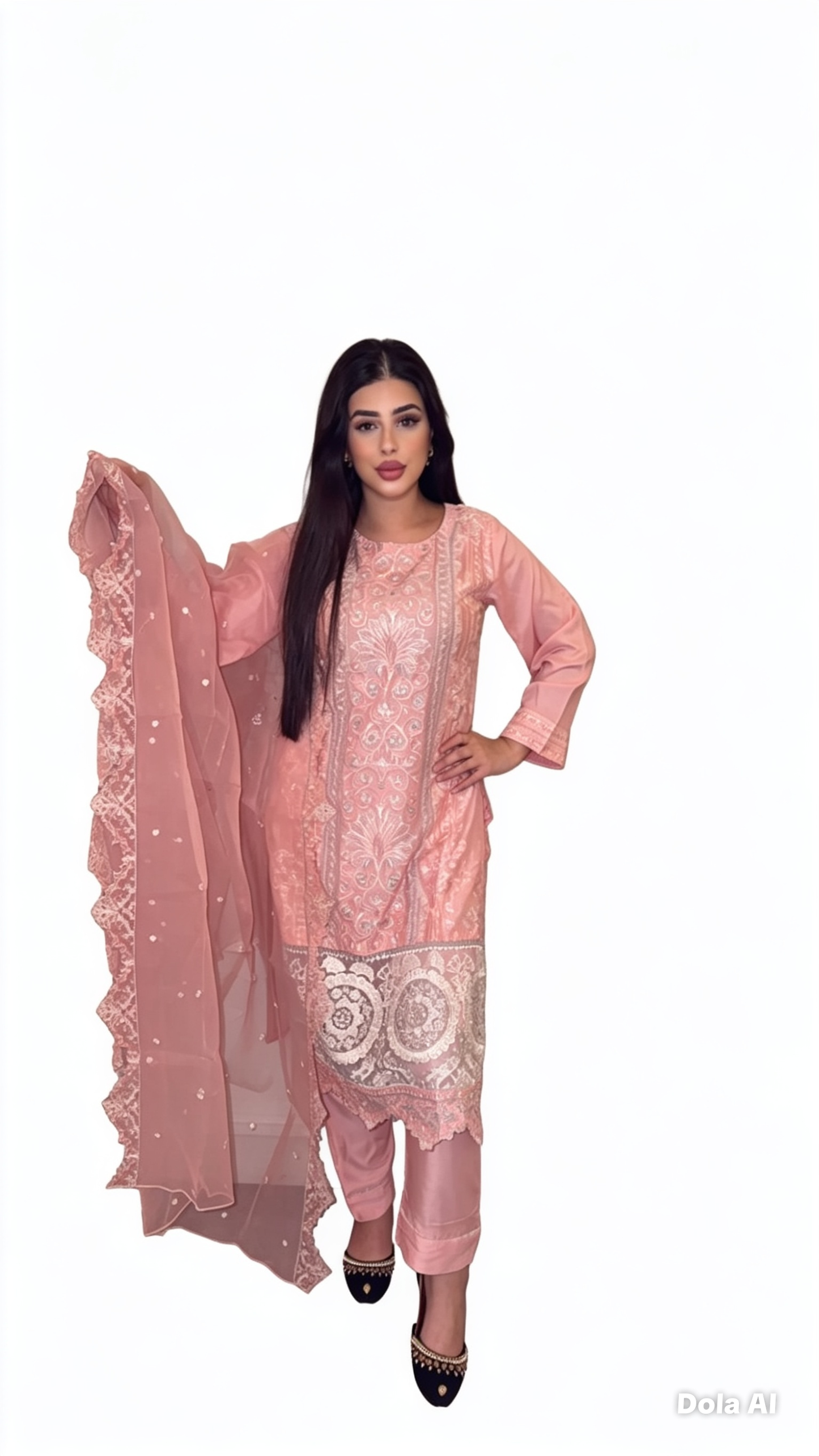 Viscose Readymade Embroidered Suit