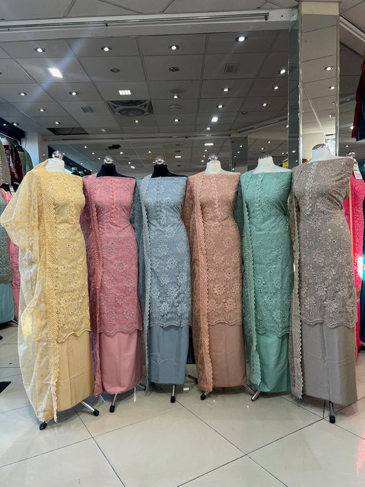 party wear embroidered net